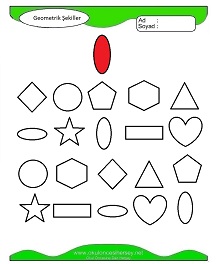 Geometrik Şekilleri Boya Çalışma Sayfaları